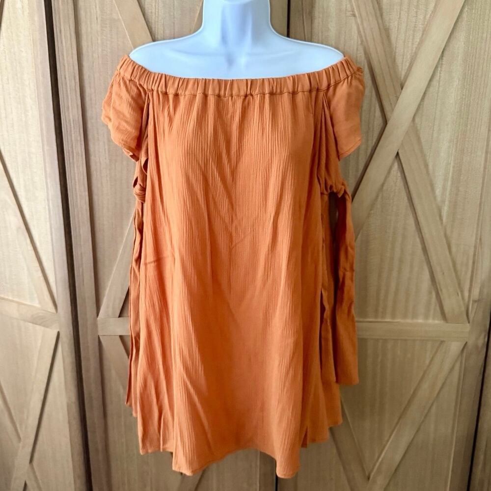 NWT Entro Off-Shoulder Shift Dress Orange Size Small